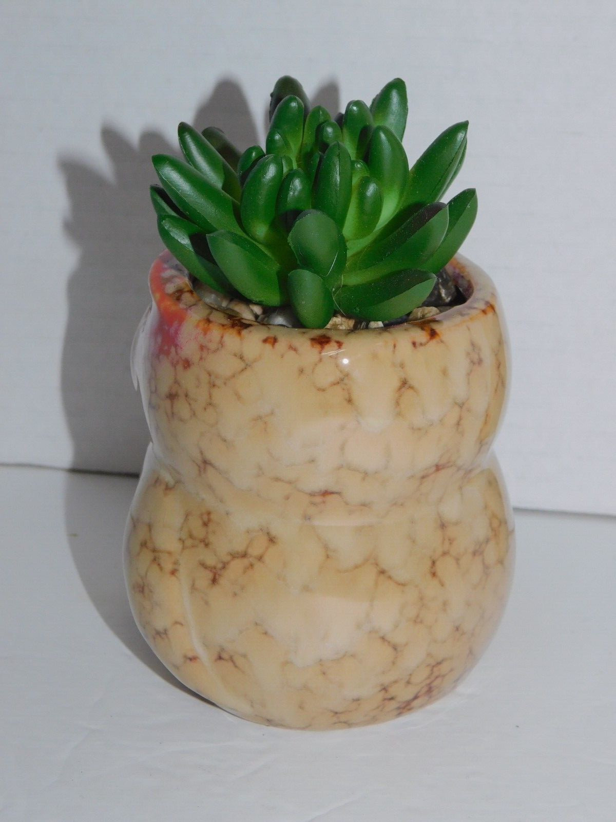 Artificial Succulent Plant in Owl Planter About 4 inch