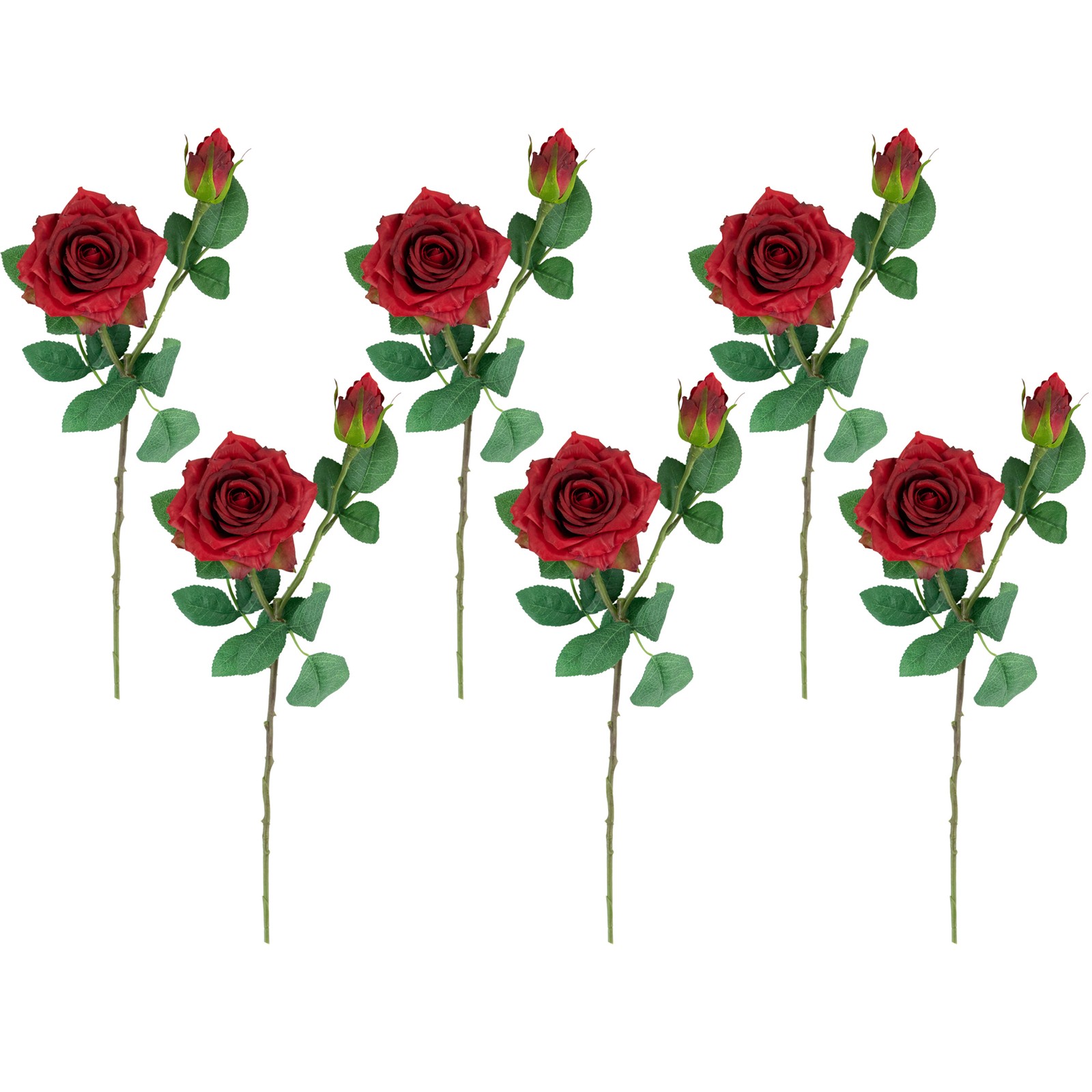 Northlight Real Touch™ Red Artificial Rose Stems, Set of 6 – 19″