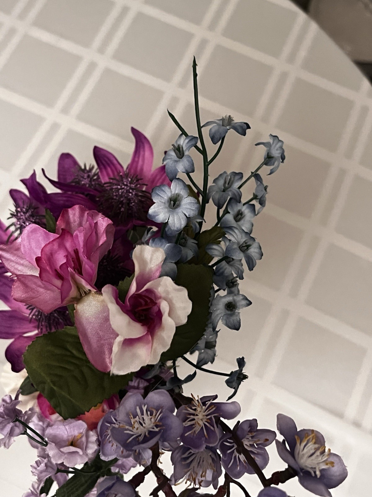 An Elegant Silk Floral Arrangement Stands 19 Inches Tall