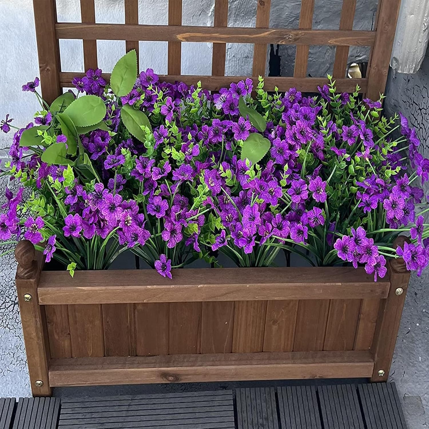 20 Bundles of UV Resistant Purple Faux Silk Flowers for All- Outdoor Beauty