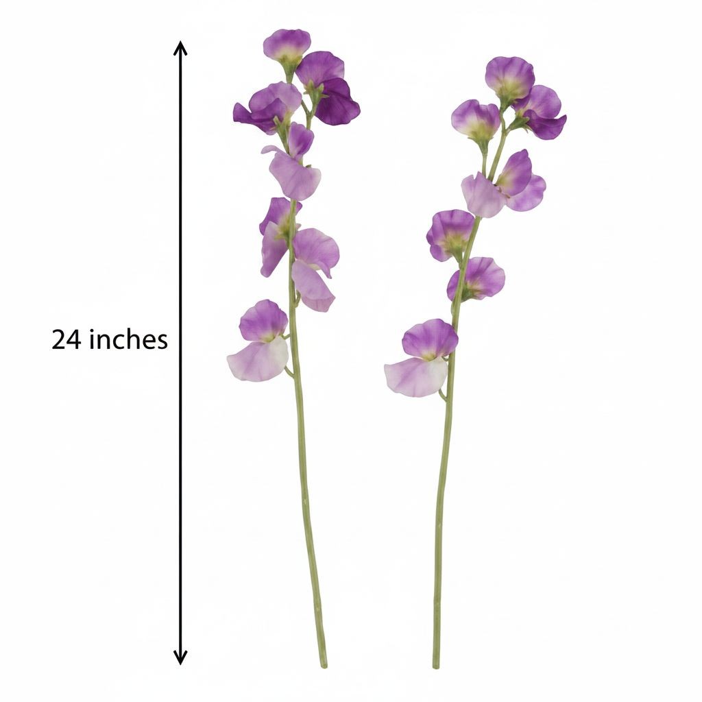 Purple Sweet Pea Flower Stems Faux Floral Spray Cottagecore Wedding Decor Rustic