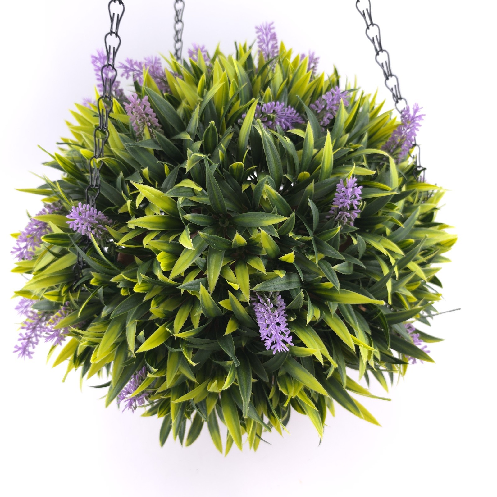 Wicker Park 17″ Faux French Lavender Floral Indoor/Outdoor Spring Hanging Basket