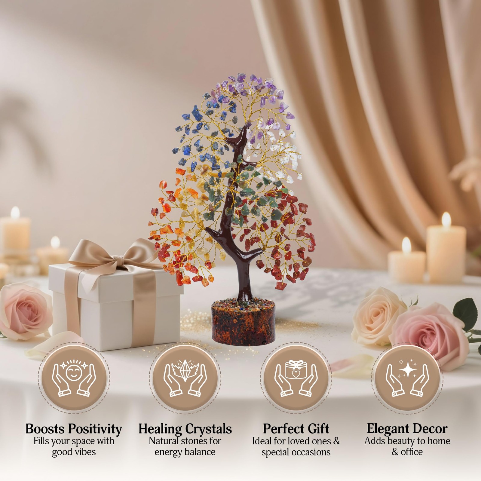 Cristales y piedras curativas | Regalos de cumpleaños mujeres | Árbol de cristal