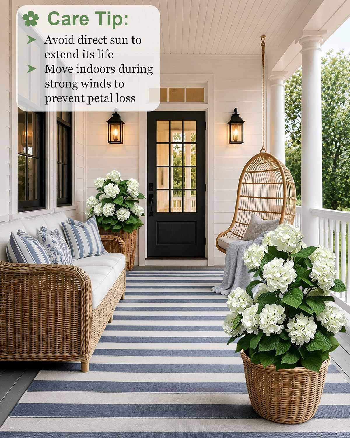 Artificial Hydrangea Tree 29.9″ Tall Set of 2, Faux Hydrangea Flowers in Pot, UV