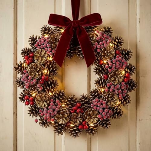 400 Pcs Berries Stems 12 mm Artificial Frosted Holly Berries for Dark Red