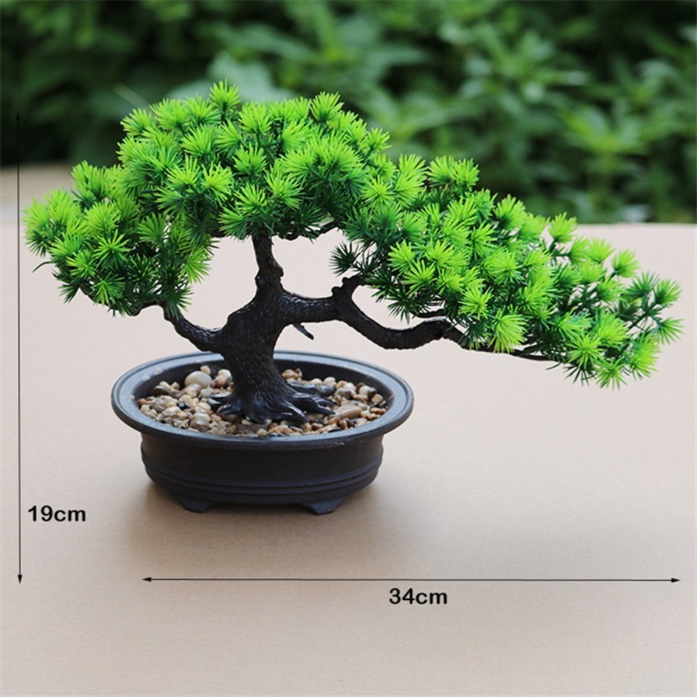 1pc 27cm Artificial Bonsai Plants Small Pine Tree Pot Décor Fake Plant for Table