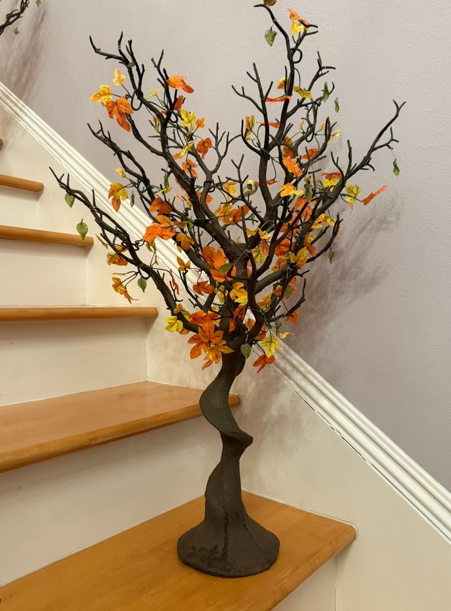 34″ Manzanita Centerpiece Natural Tree decorated for Fall