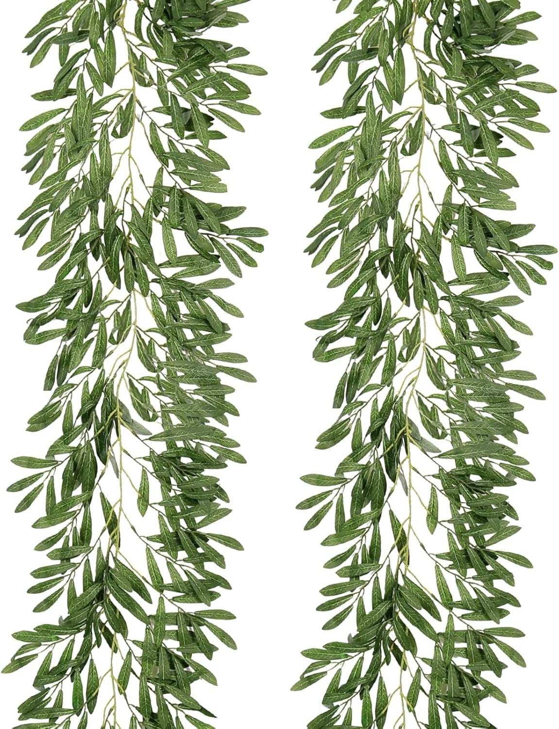 Artificial Olive Leaves Garland 6.2Ft 2-Pack