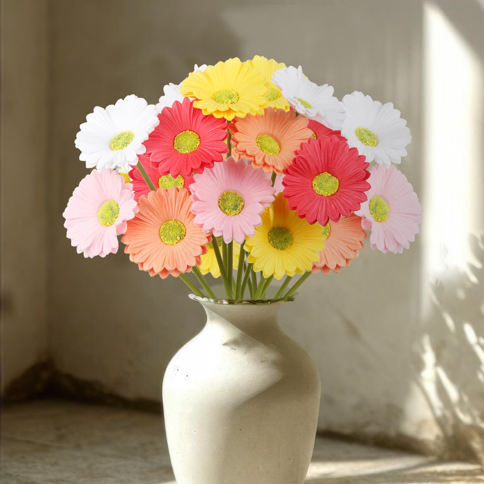 10PCS Artificial Gerbera Daisies Real Touch Fake Flowers Multicolor Wedding DIY