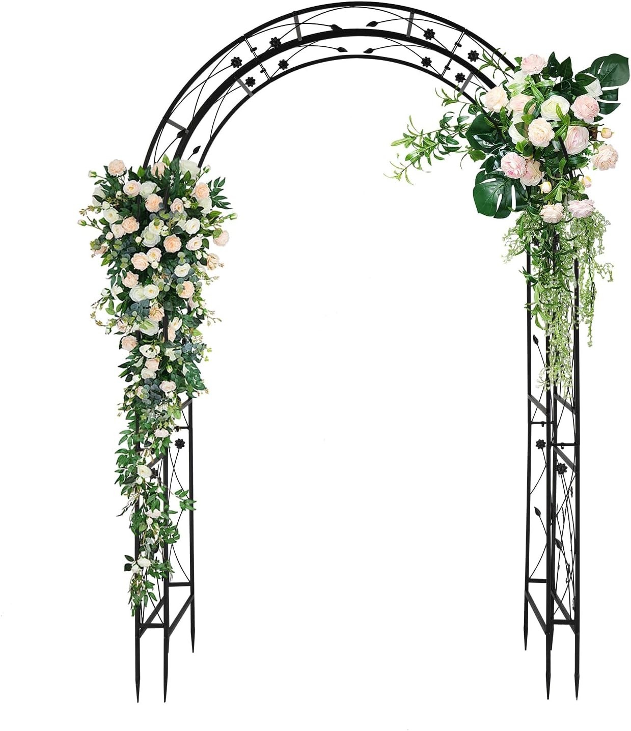 Garden Arbor, Arch for Wedding Ceremony Party, Christmas Garden Decor Steel G…