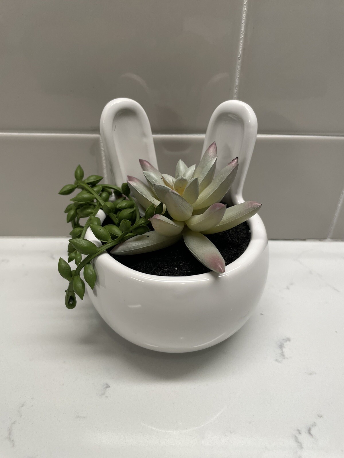 NWT – Target Bullseye’s Playground Easter White Bunny Artificial Succulent