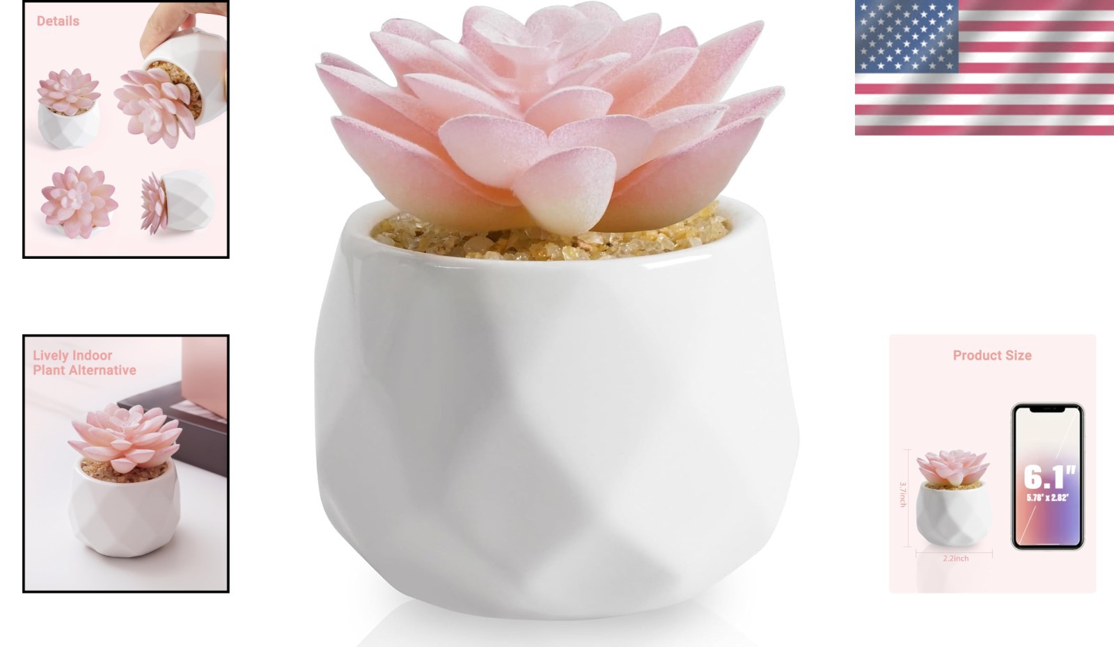 Low-Maintenance Rose Pink Succulents in Chic Pot – Perfect for Busy Lifestyles