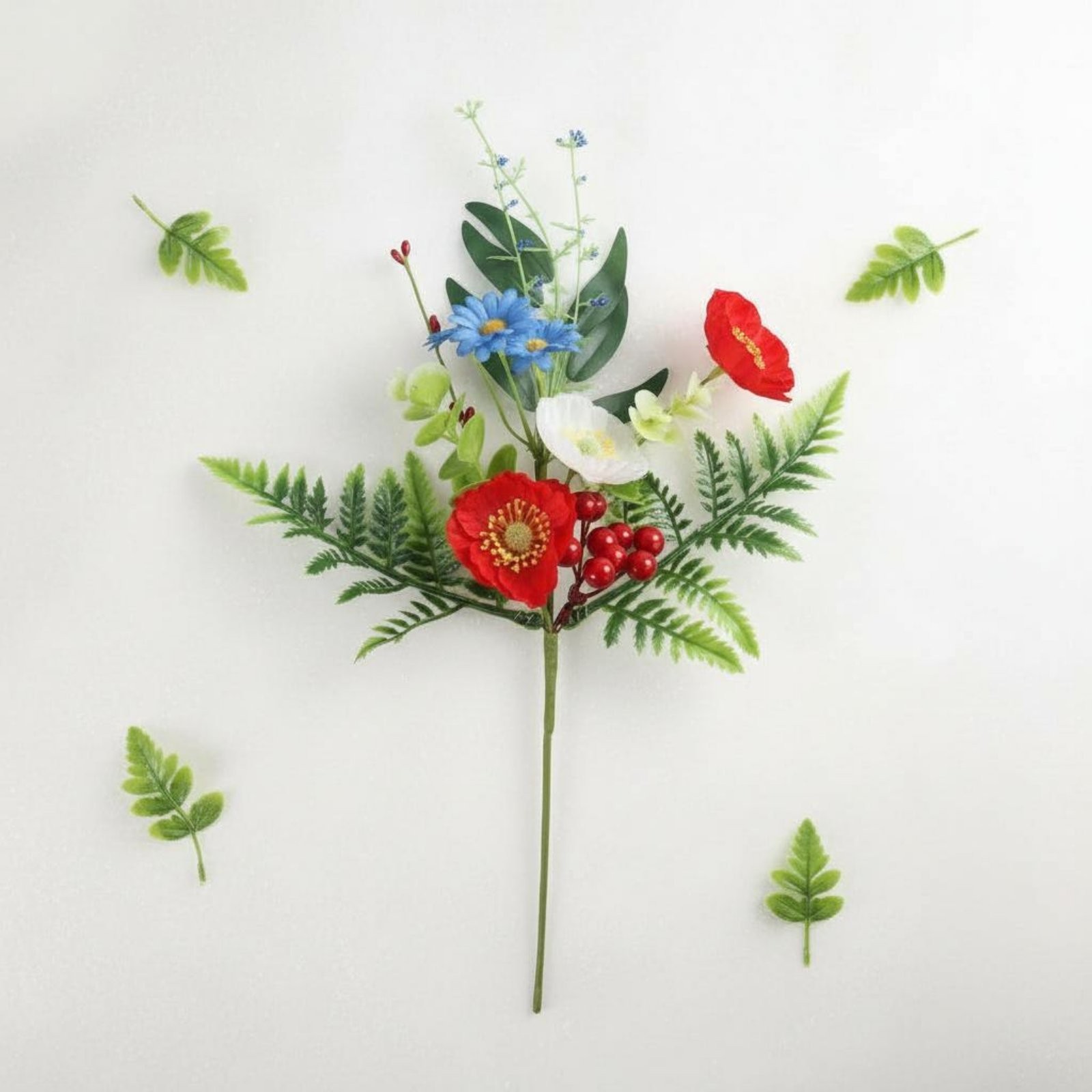 Patriotic Floral Sprig Reusable Independence Day Centerpiece Arrangement