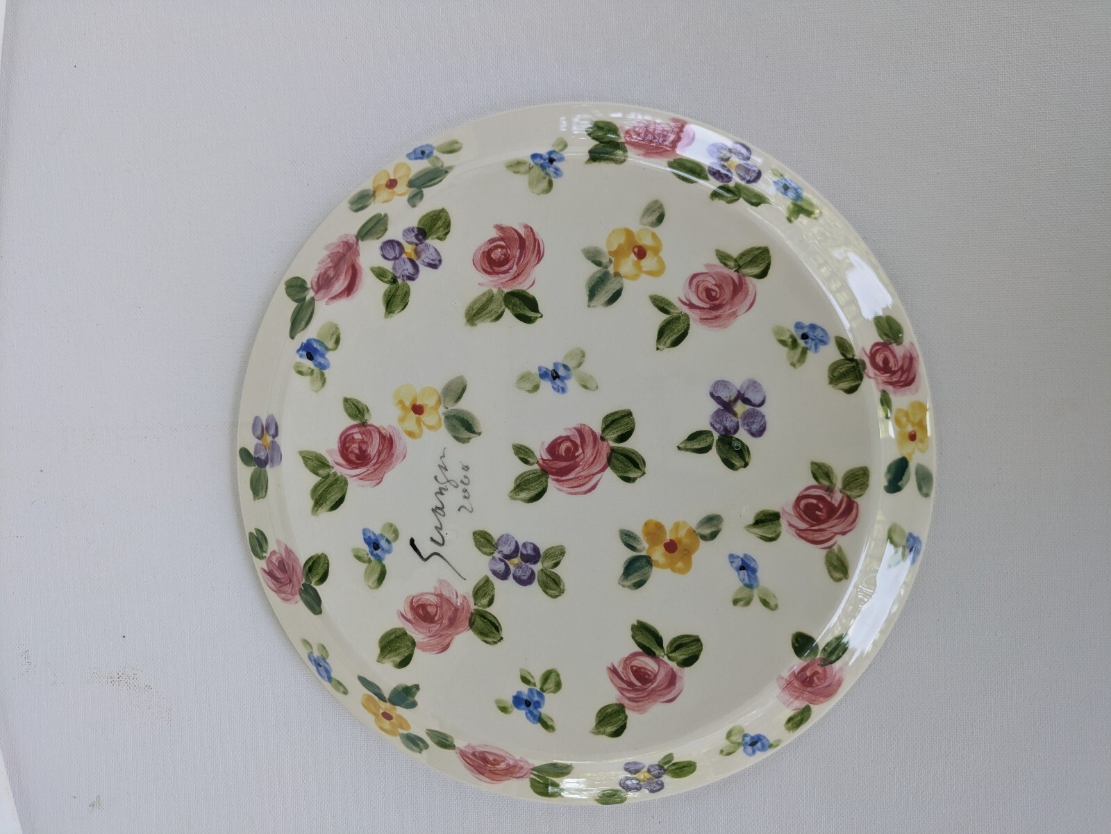 Cottagecore Handpainted Artisan Floral Plates, Y2K Vintage Decorative Plates