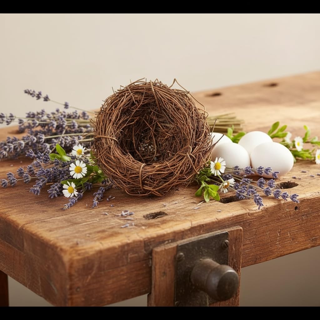 Easter Bird Nest Anti-Scratch Decorative Lightweight Egg Decoration Prop East…