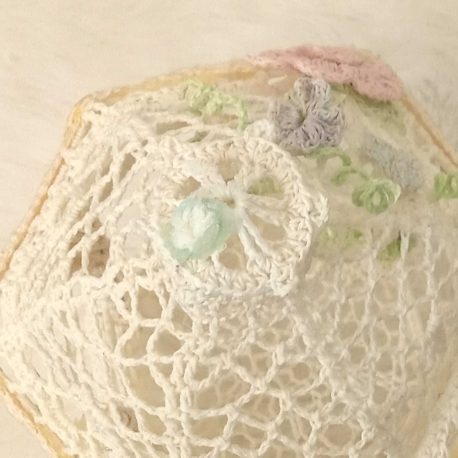 Hand Crocheted Gazebo Sculpture Spring Floral 9” by 6″ Cottage Core Whimsical