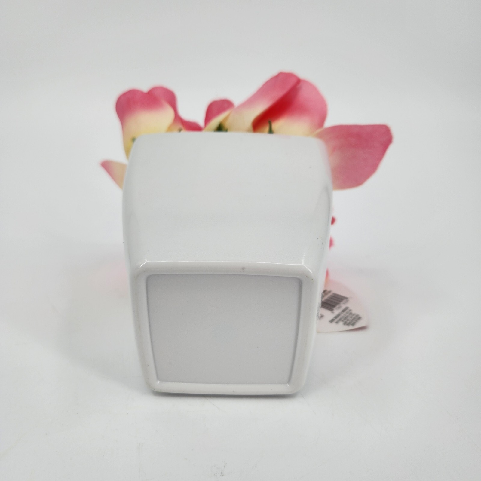 Valentines Day Fake Pink Flowers In A Square Pot