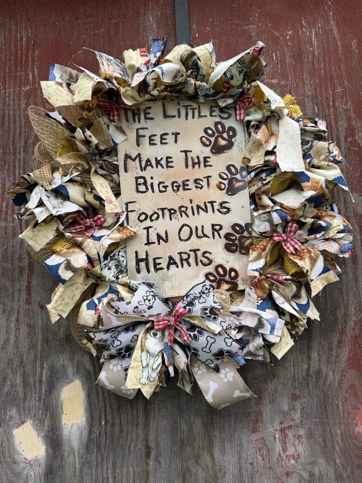 Rag/mesh Puppy Dog Wreath