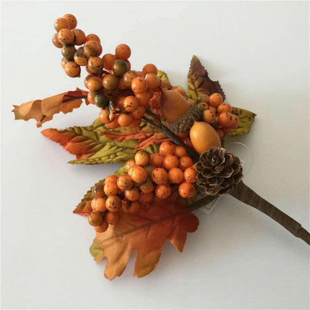 6 Pack Fall Artificial Leaf Berry Picks Home Decoration A17
