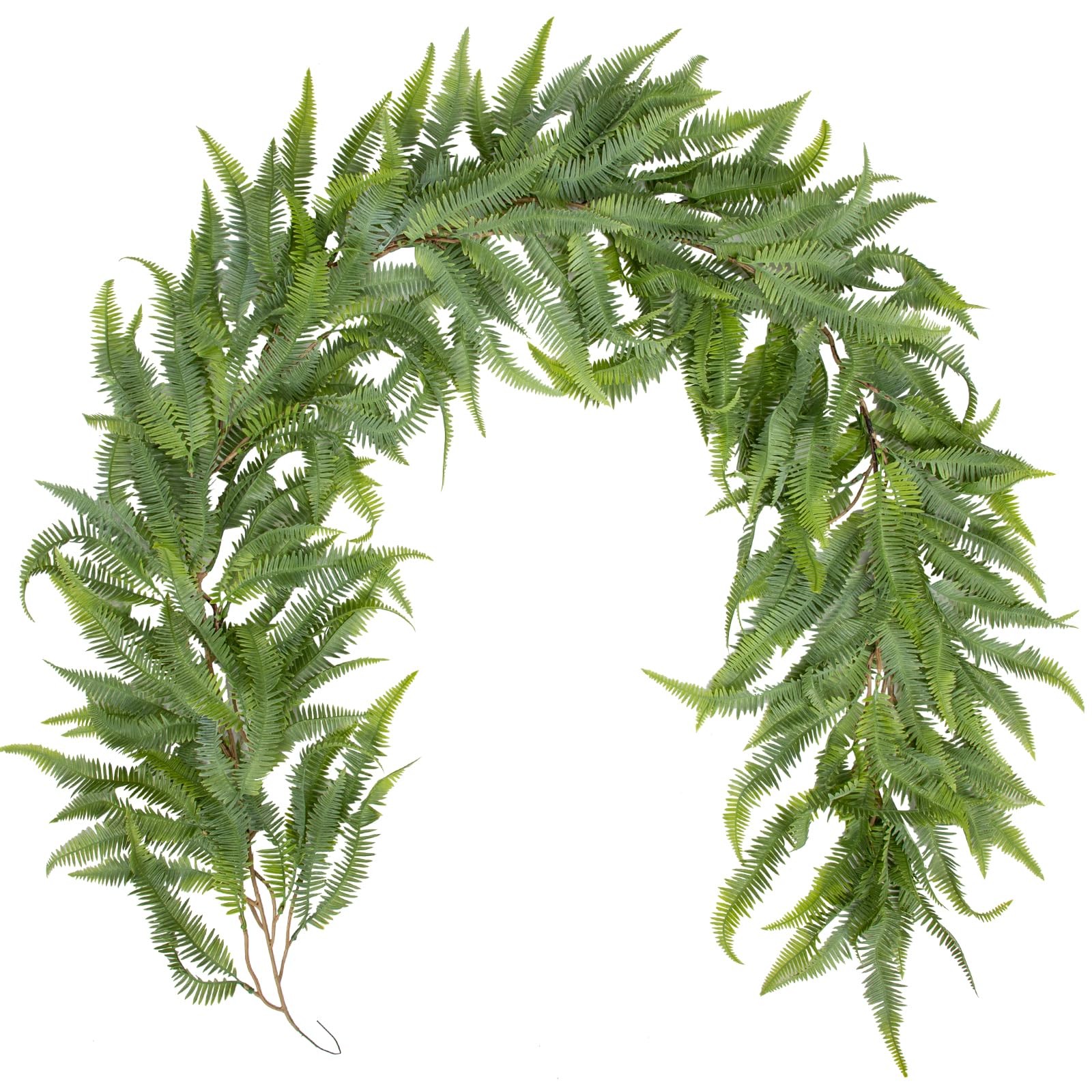 5ft Long Greenery Garland Boston Fern Floral Garland for Door Mantle Decorati…