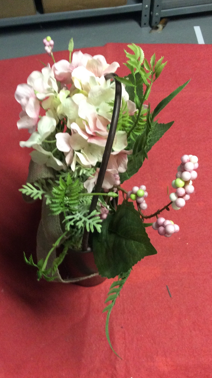 Plastic Flower In Brown Watering Can For Decorations From Kmart Store
