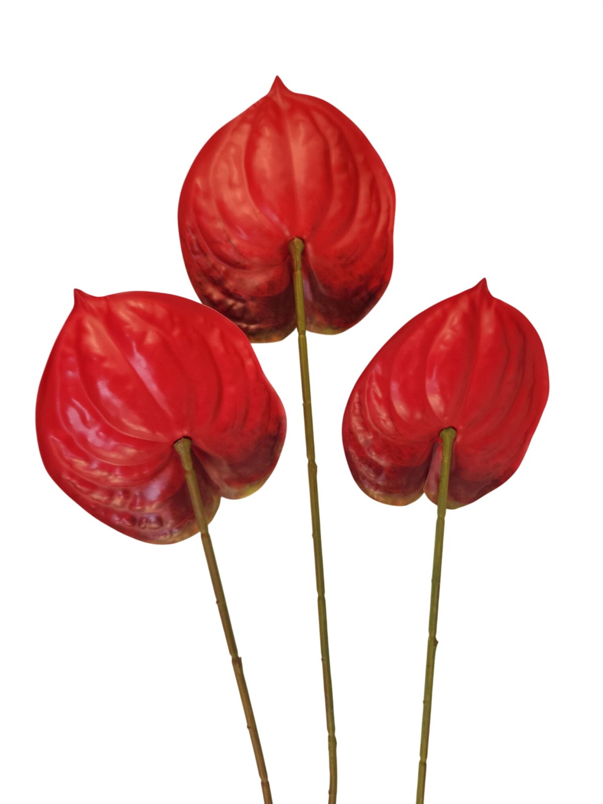 Red Artificial Anthurium Stems 23 Inch Faux Tropical Flowers Modern Home Decor
