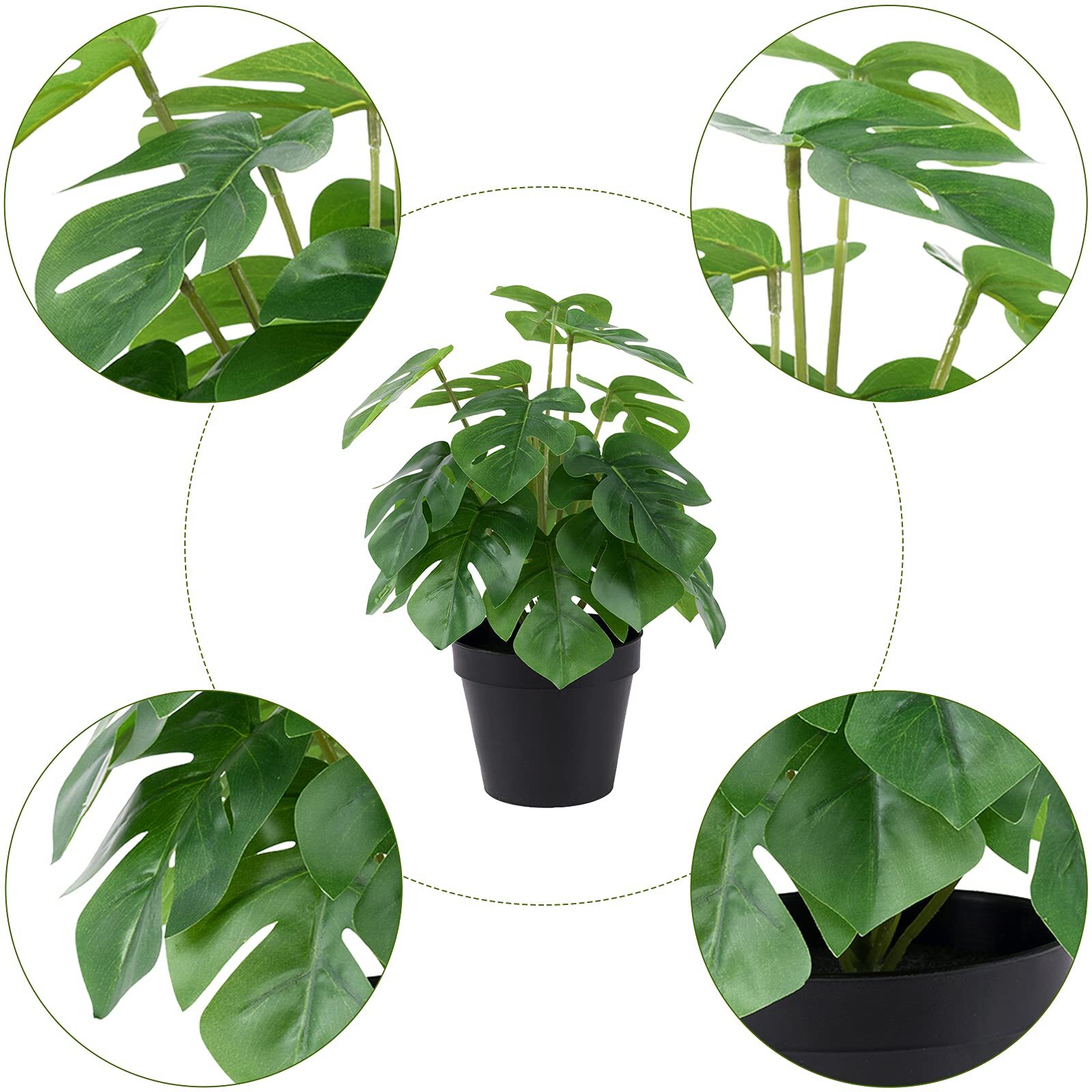 Artificial Monstera Realistic Fake Plants With Pots For Home And Office Decorati