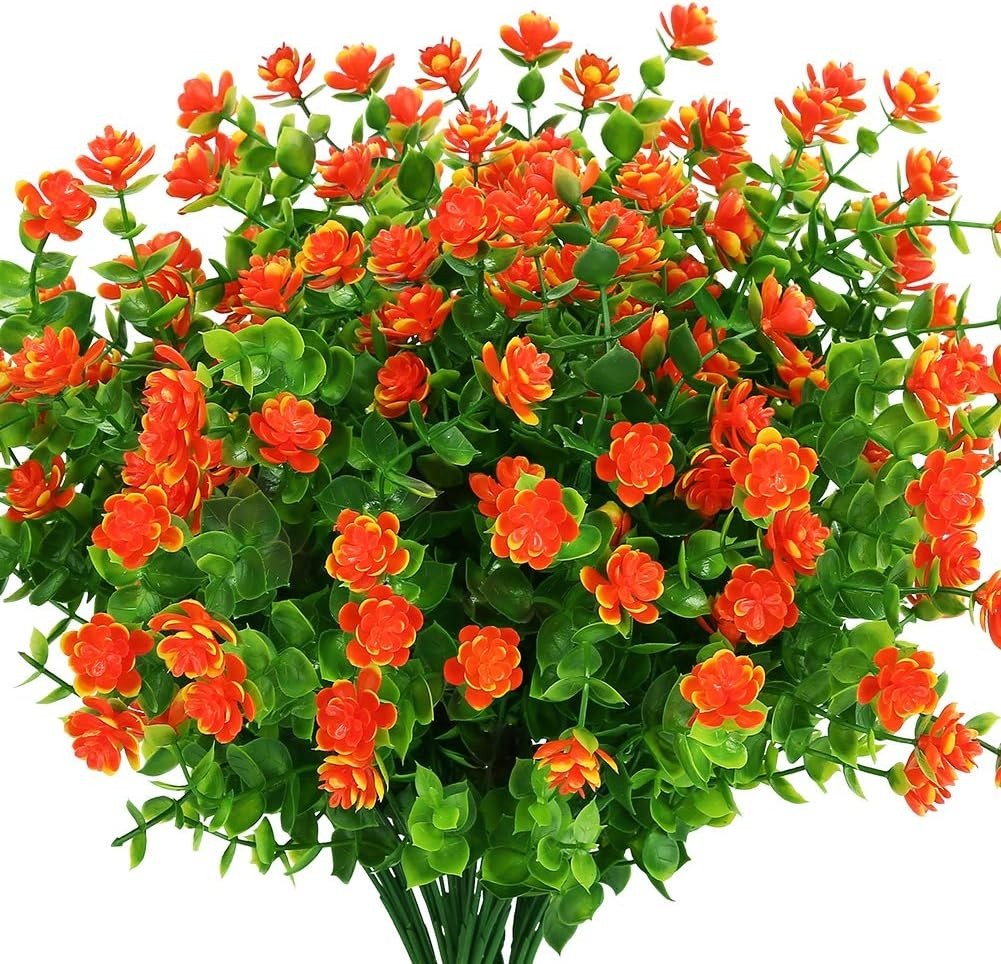 Artificial Flowers Fake Outdoor UV Resistant Boxwood Plants Shrubs, Faux Plas…