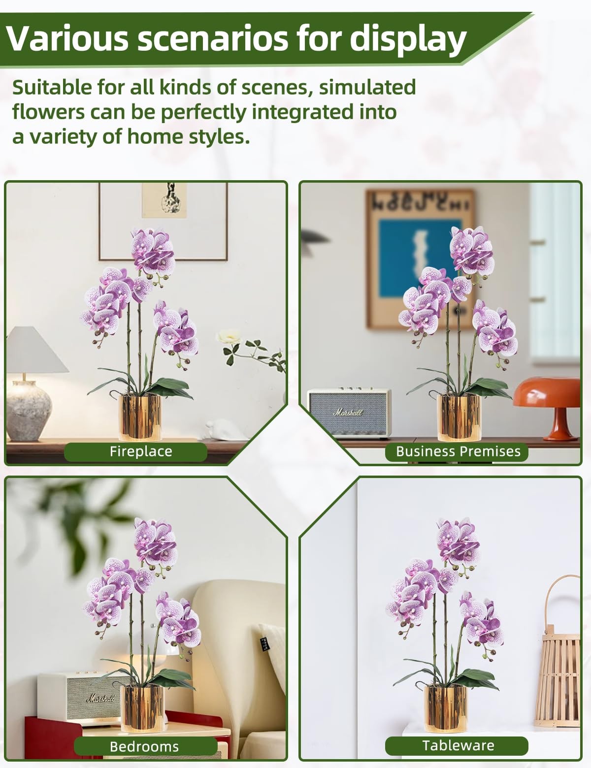 Artificial Orchid Flowers Set Fake Phalaenopsis Flower Faux Butterfly Orchid …