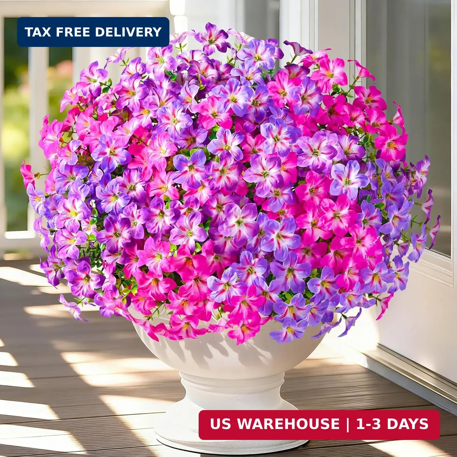 MARTINE MALL 12 Bundles Look Real Artificial Flowers for Outdoors, Realistic Fak