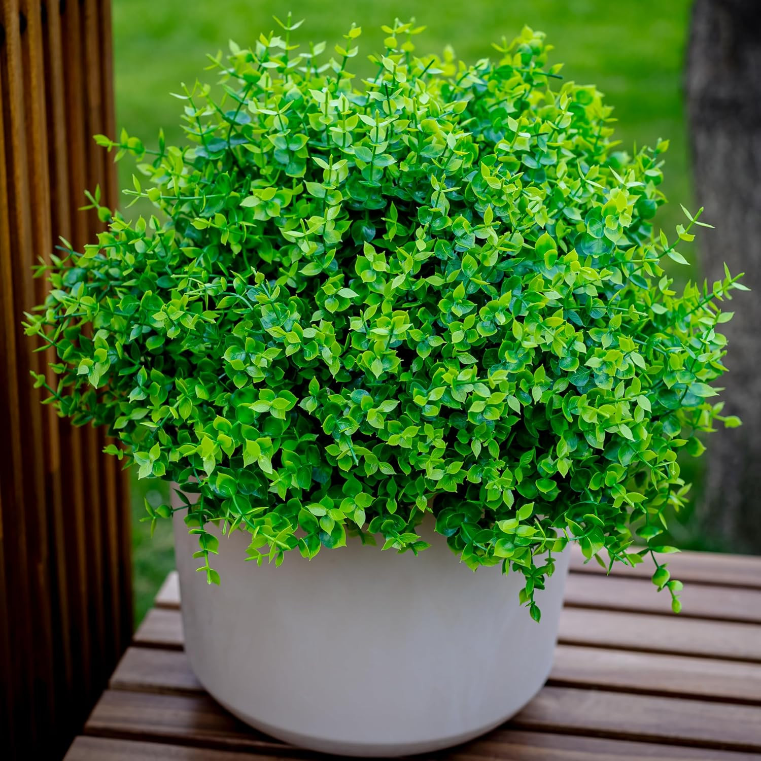 Fake Plants Flowers Outdoor Artificial Shrubs – 16 Bundles UV Resistant No Fade