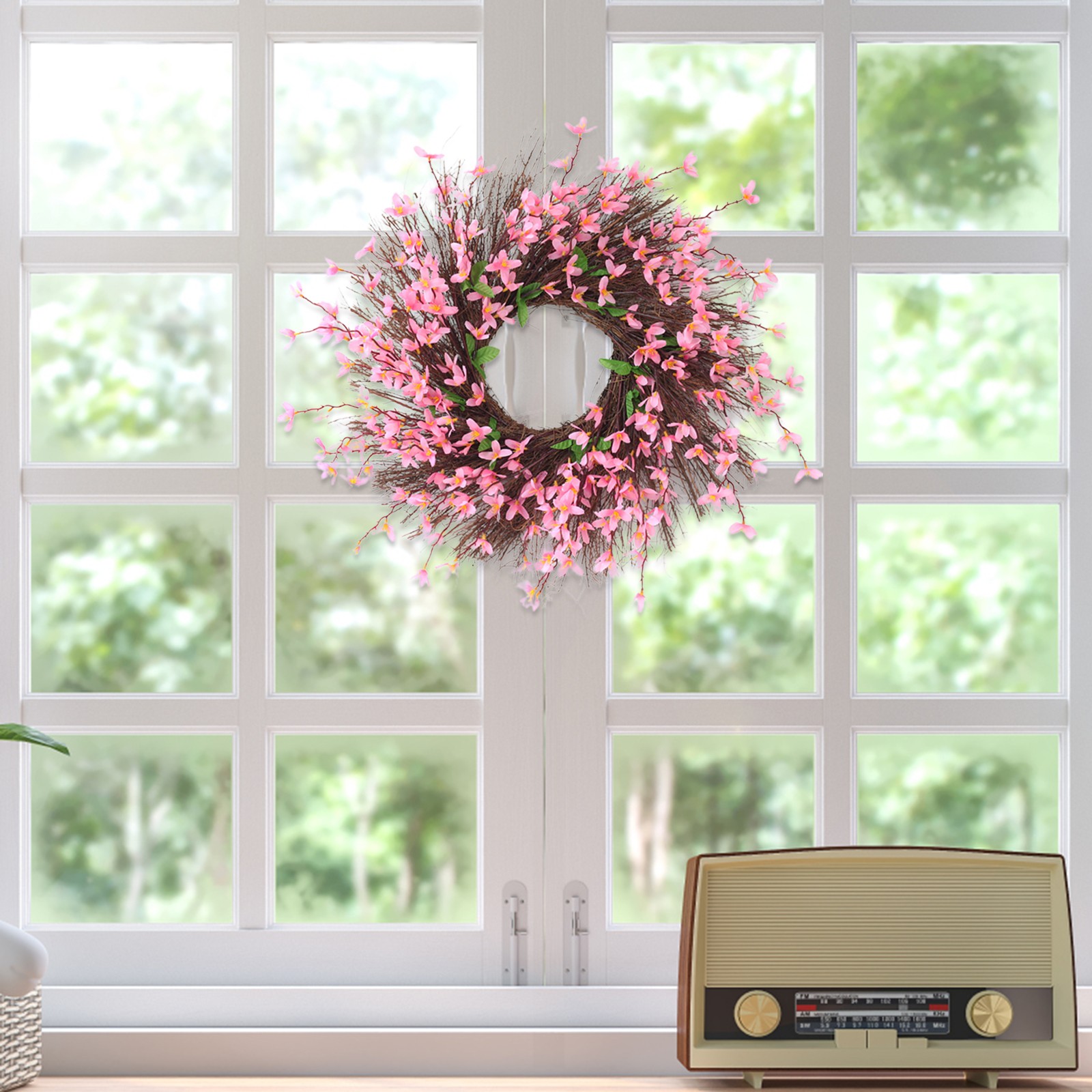 Beautiful Decorative Flower Wreath For Front Door Or Wall Excellent