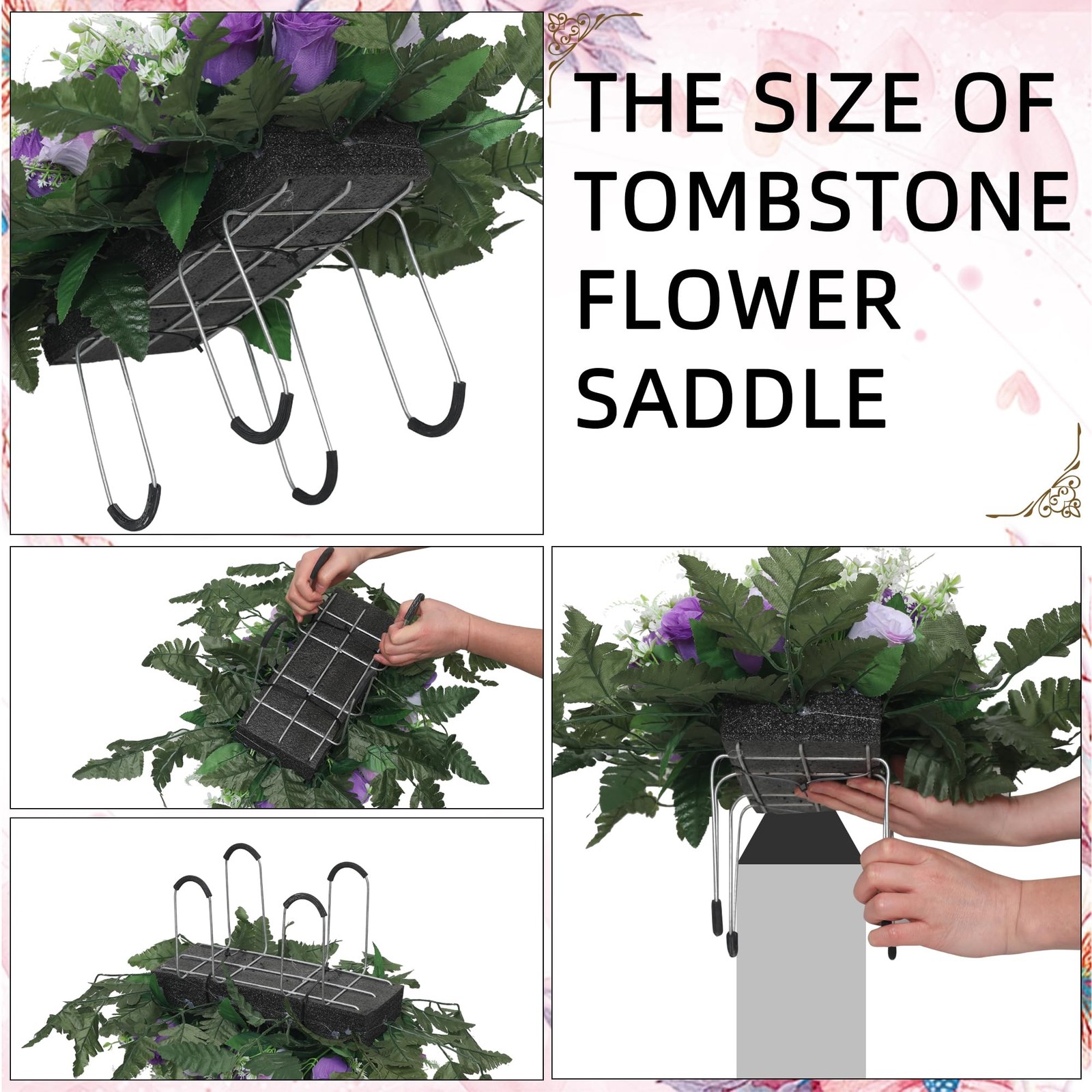 Artificial Cemetery Flowers for Grave,Large Headstone Flower Saddle Realistic…
