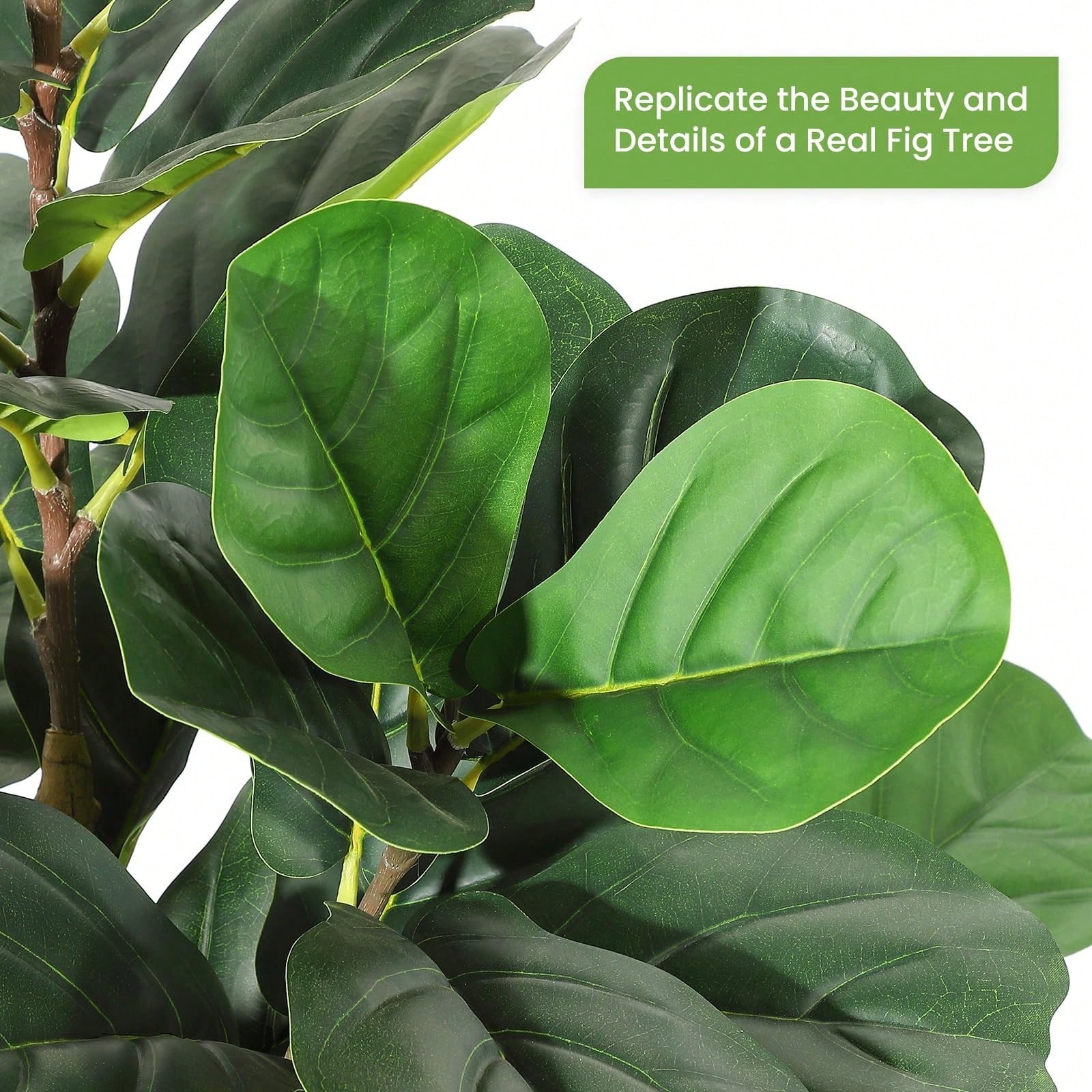 5 6 7FT Faux Fiddle Leaf Fig Tree Artificial Plant in White Pot