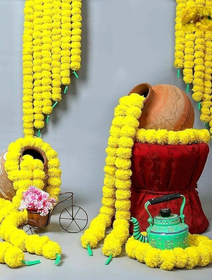 Indian Handmade Artificial Birght Blossom Flower Garlands Wedding Decor 5ft vine