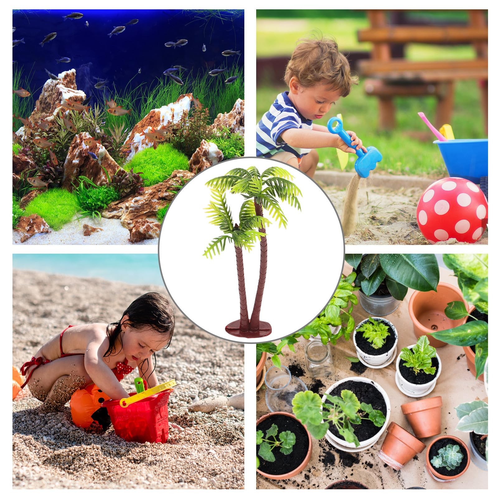 5pcs Miniature Coconut Palm Tree Model Landscape Trees for Diorama, Dollhouse…