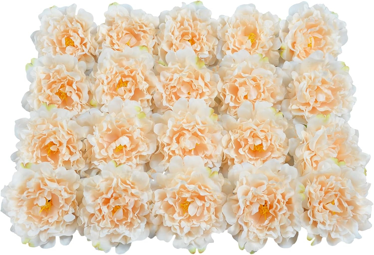 20 Pcs 5″ Silk Peonies, 6″ Stems No Leaf Artificial Flowers Decor