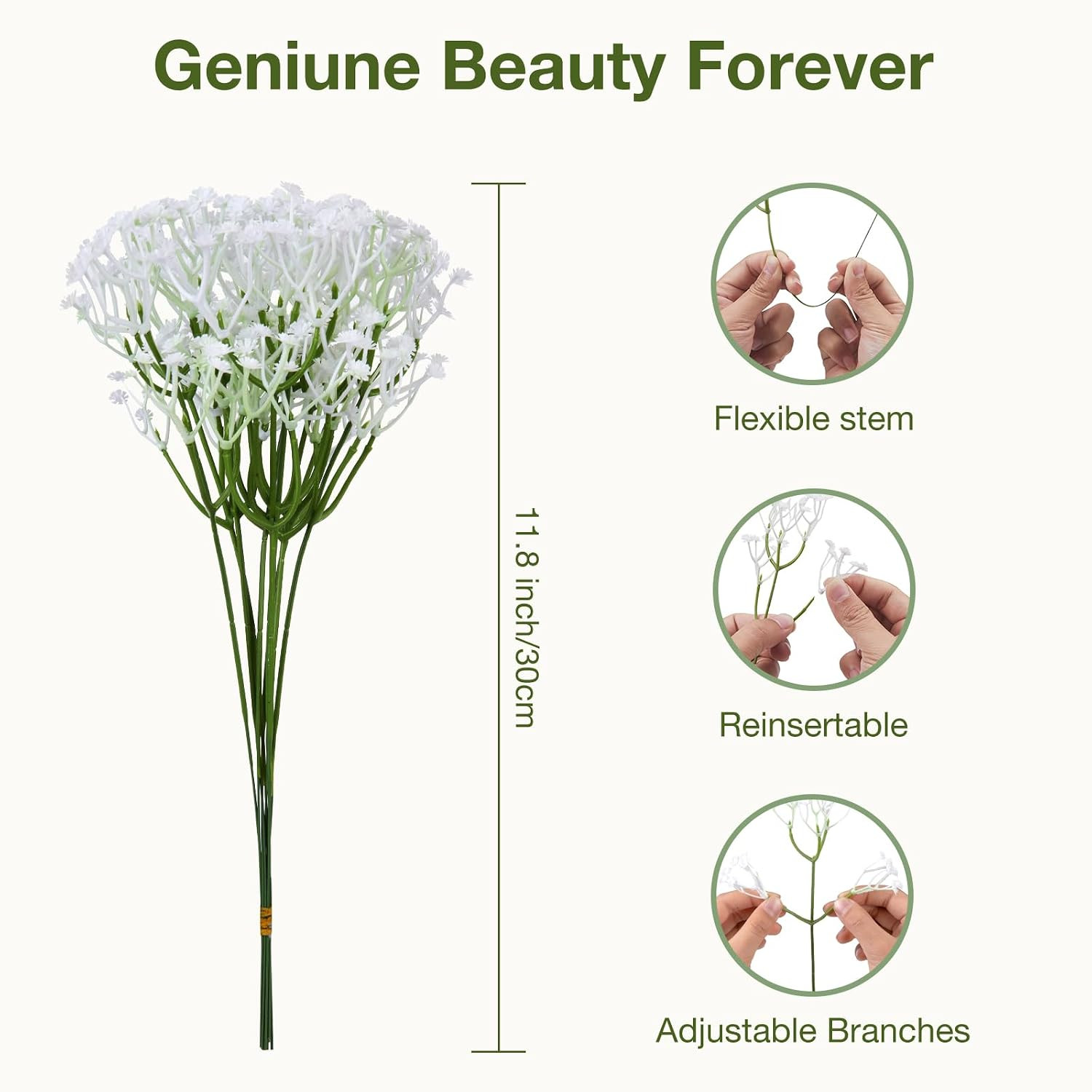 100 Pcs Babys Breath Artificial Flowers White Baby Breath Flowers Artificial Bul
