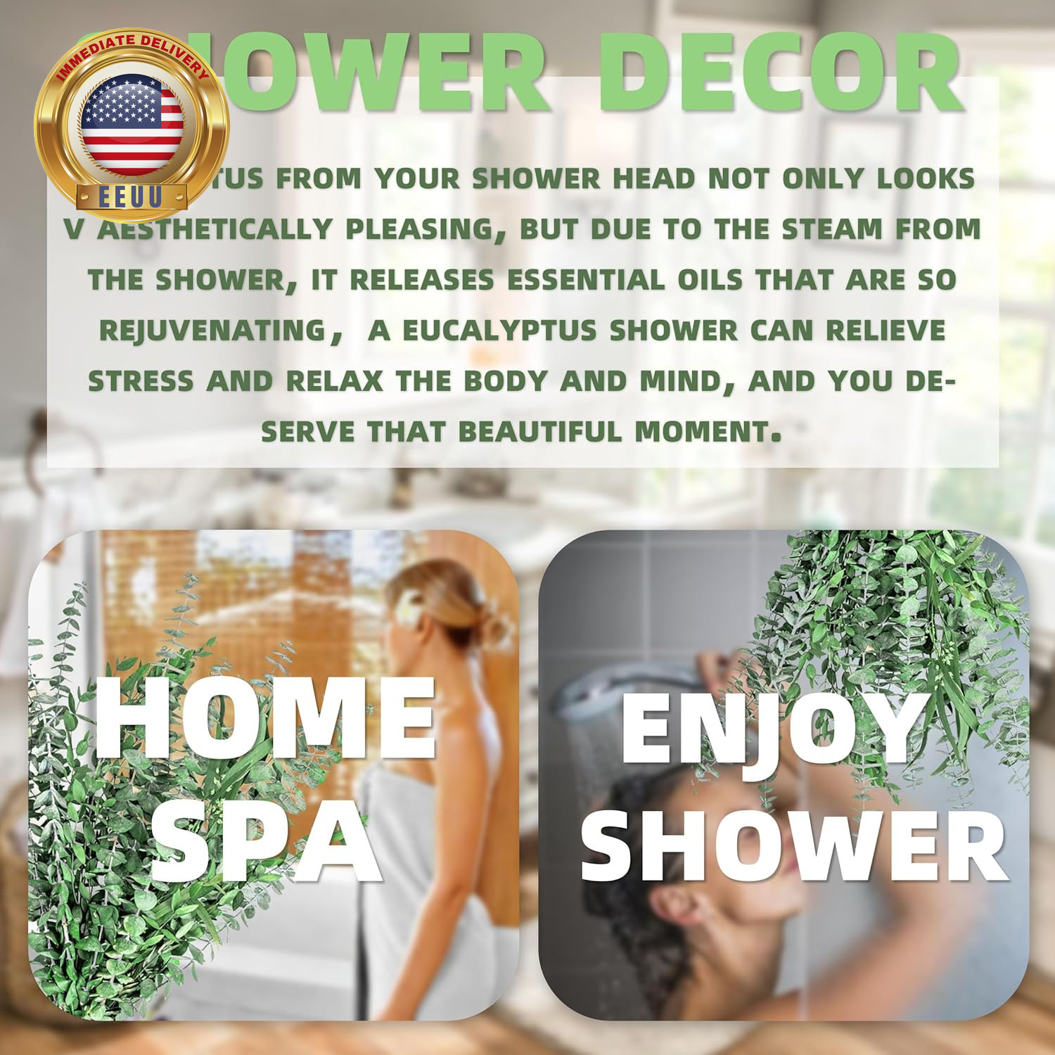 3Kinds Natural Eucalyptus Stems 12PCS – 17Inch Eucalyptus Set for Shower Bundle