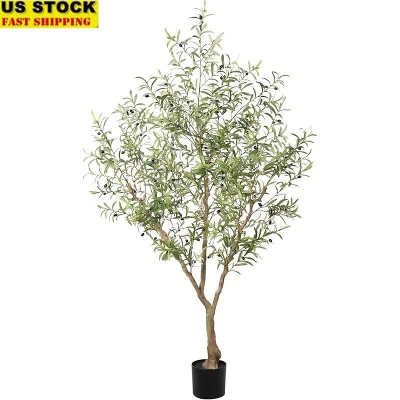 Faux Olive Tree 7ft Realistic Indoor Outdoor Plant Easy Assembly All Seasons New