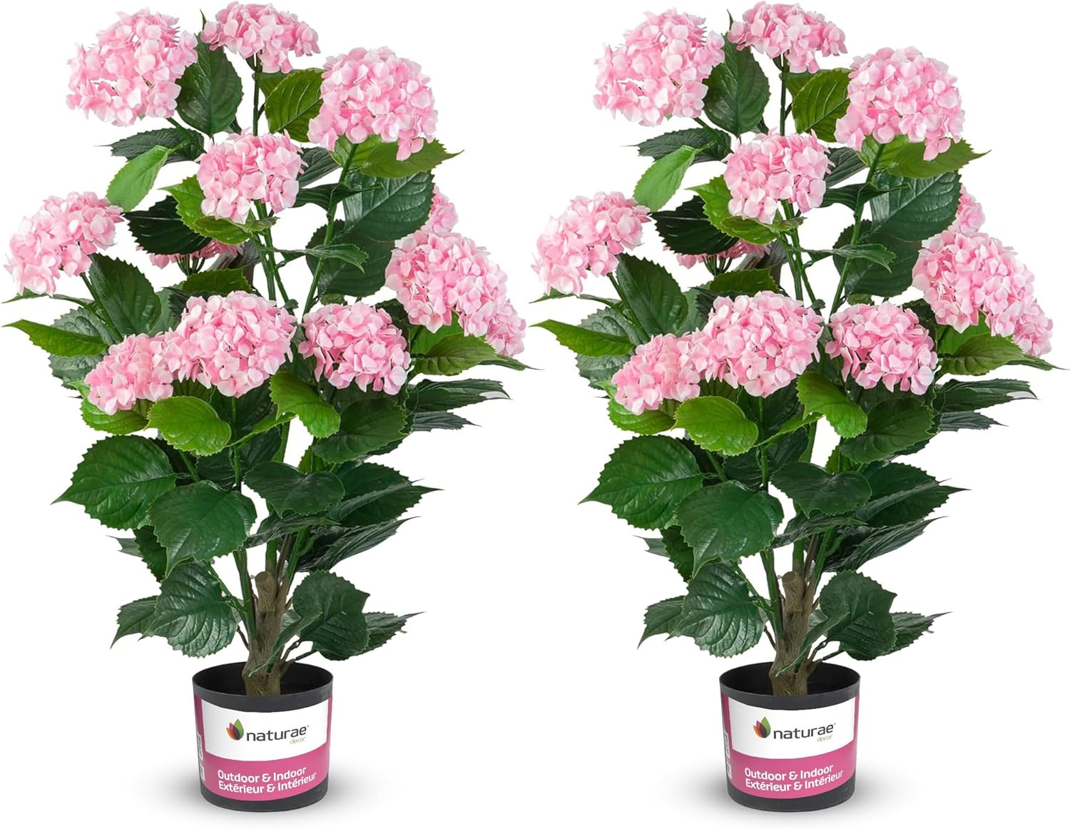 Elegant 37” White Hydrangea Artificial Plant in Black Pot for Home Decor (2)