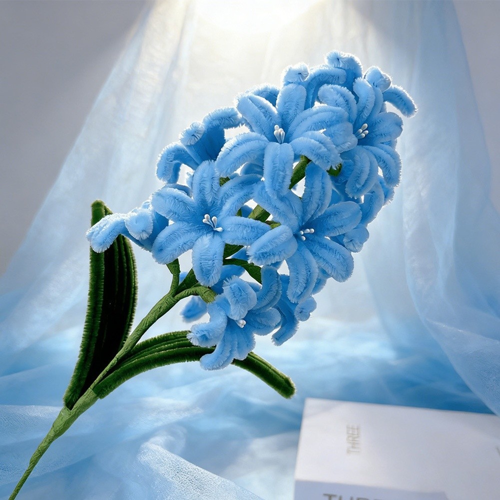 Hydrangea Bouquet Artificial Plastic Flower Handcrafted Detail 30cm Blue Purple
