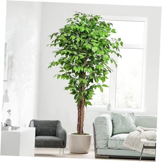 6.2ft Ficus Artificial Trees with 3 Natural Curved Trunks, 74″ Tall 6ft 2in 1