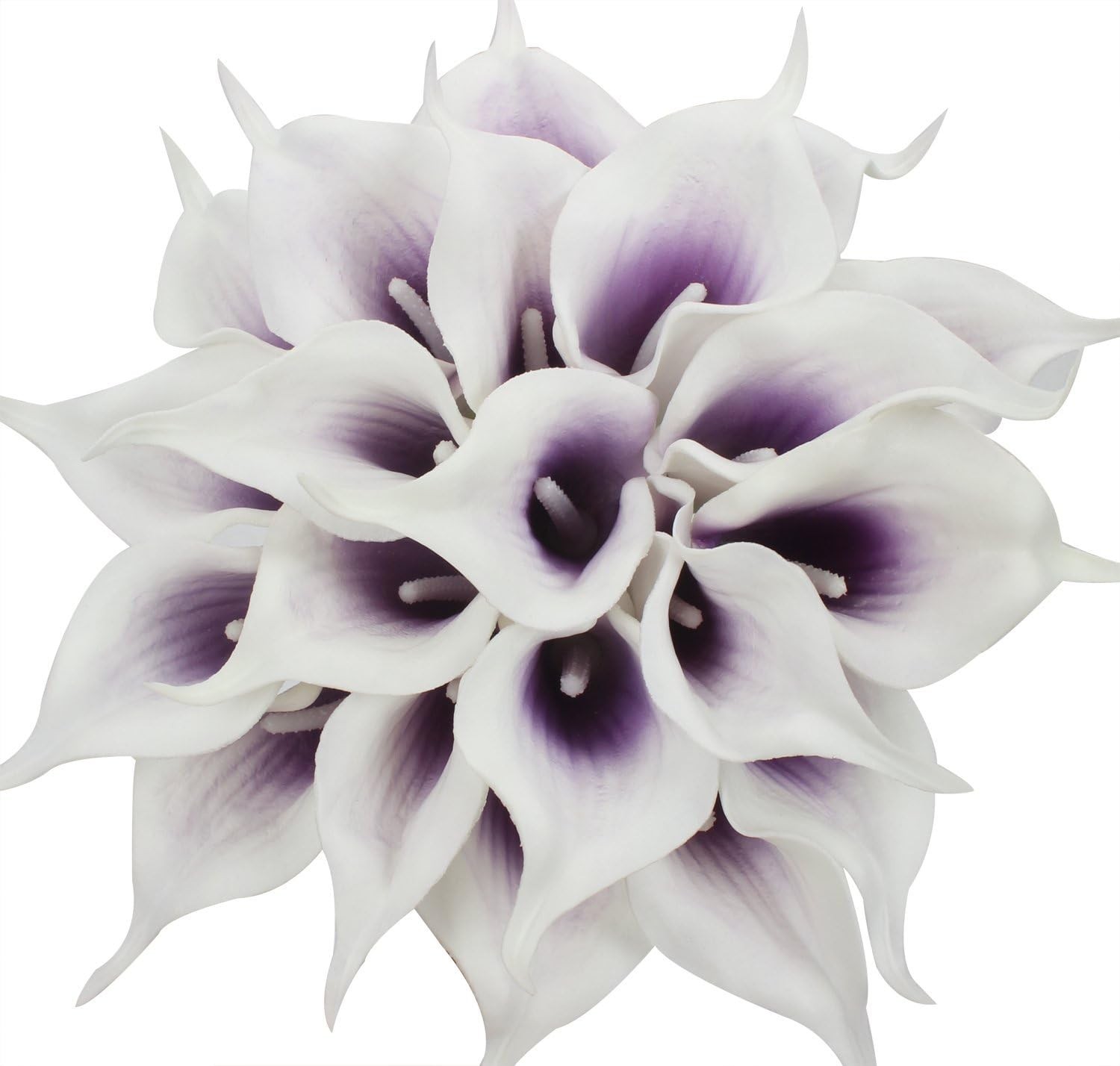 20pcs Calla Lily Artificial Flowers for Wedding and Party Decor in Purple White