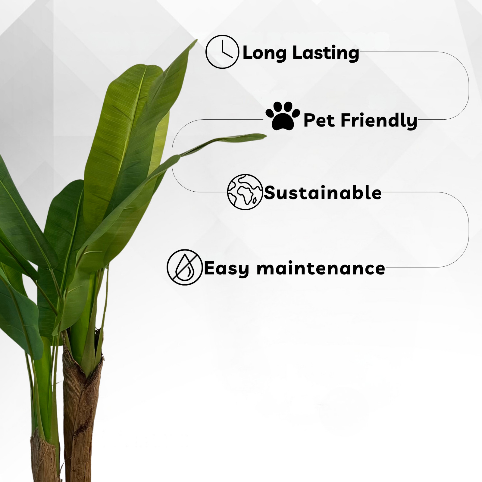 XBrand 47.2″ Artificial Banana Tree – Realistic Faux Tropical Plant CA-LT-210-1