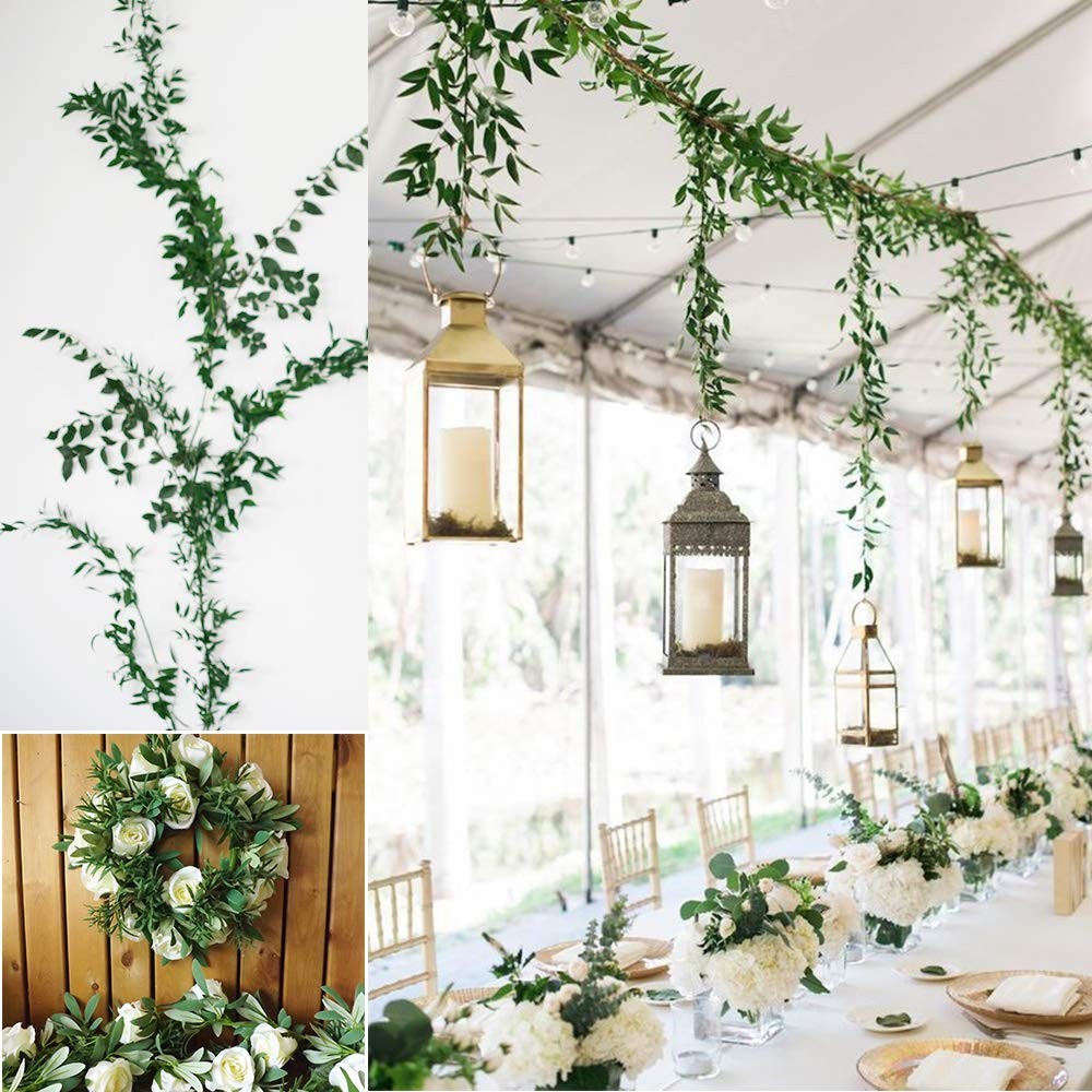 2 Pack Artificial Hanging Leaves Vines, 5.7 Ft Fake Willow Leaves Twigs Silk …