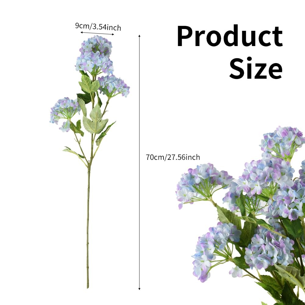 Hydrangea Artificial Flowers, Faux Hydrangea Flowers Bouquet Silk Flowers wit…