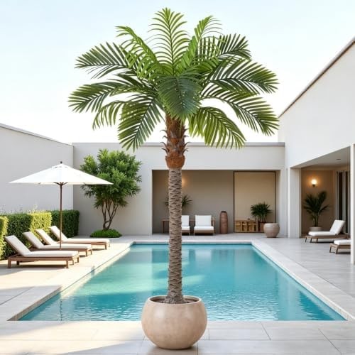 6FT Artificial Coconut Palm Tree, 1 Pack, UV Resistant Faux Sago Palm Plant f…