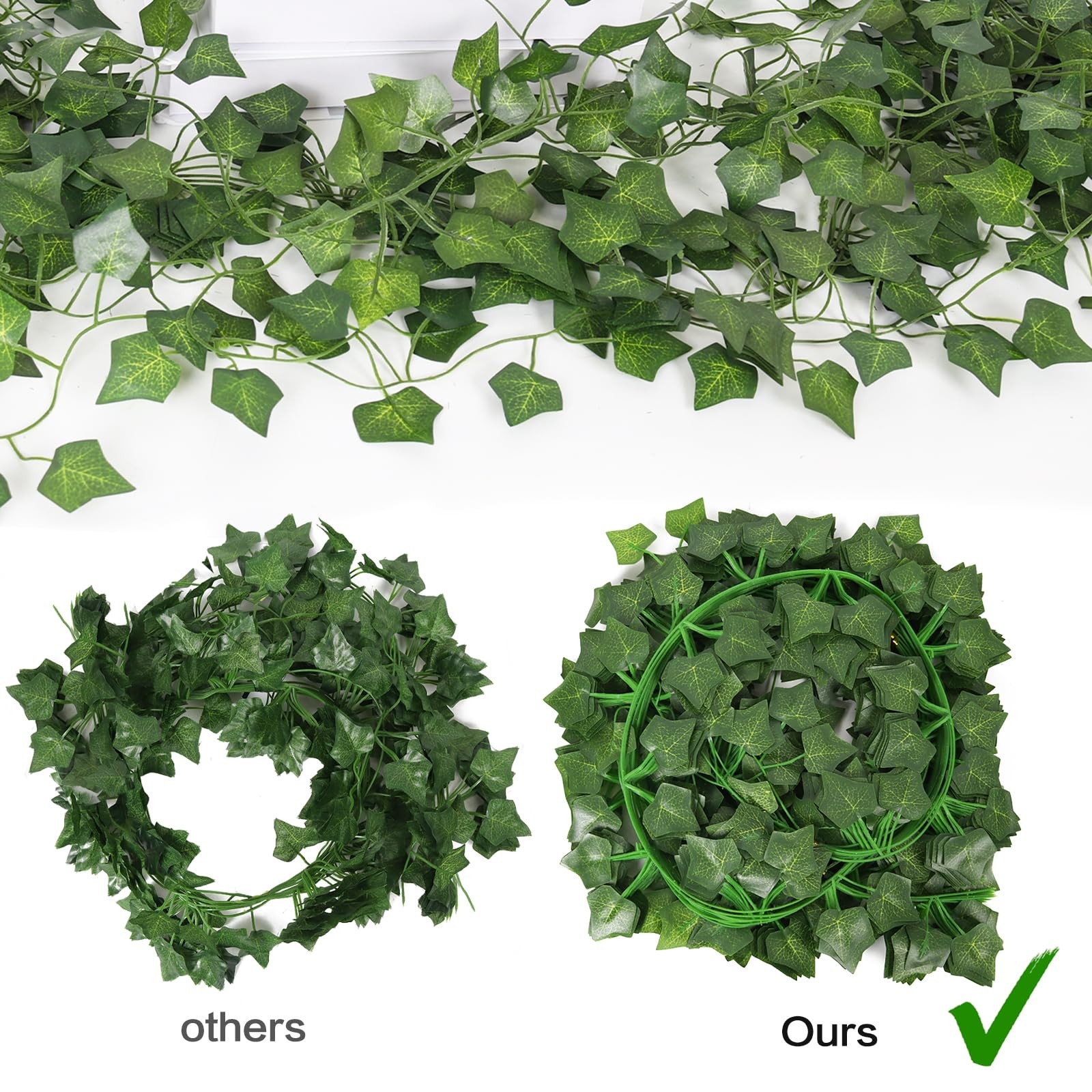 Artificial Ivy Garland 86FT Fake Vines Greenery Leaves Wall Decor 12 Pack