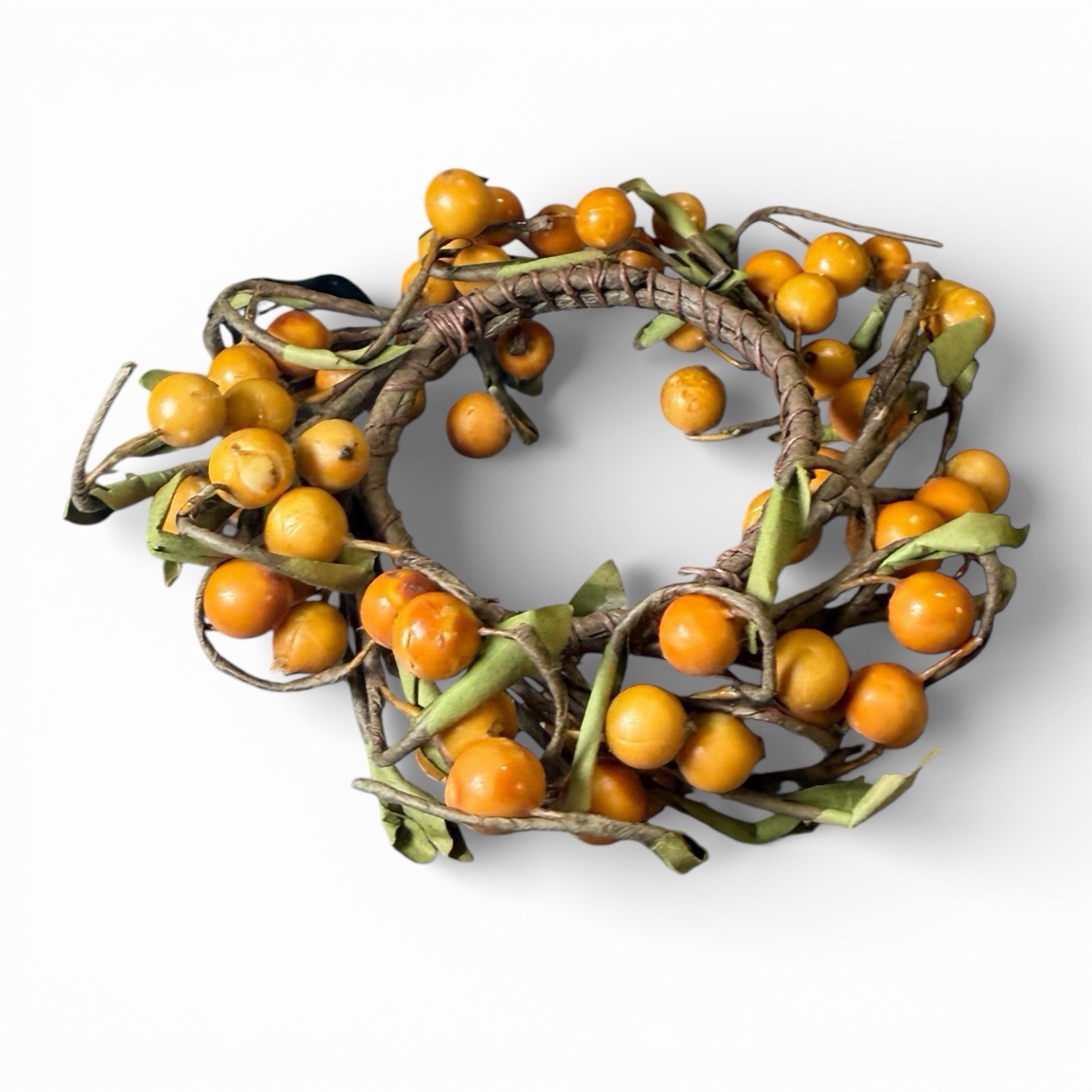 Vintage Artificial Berry and Leaf Wreath 3”